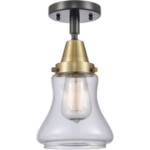 Franklin Restoration Bellmont 1 Light 6.25 inch Black Antique Brass Flush Mount Ceiling Light in Clear Glass