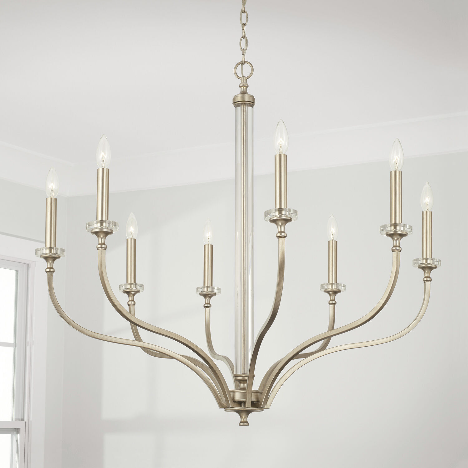 Breigh 8 Light 38 inch Brushed Champagne Chandelier Ceiling Light
