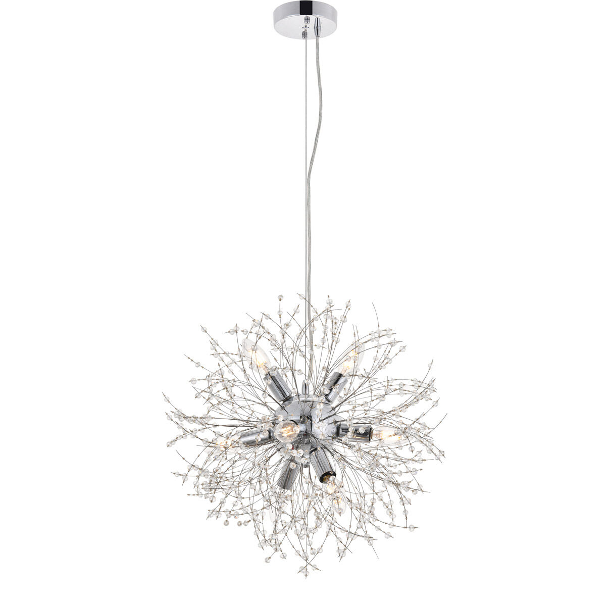 Flores 8 Light 20 inch Chrome Pendant Ceiling Light