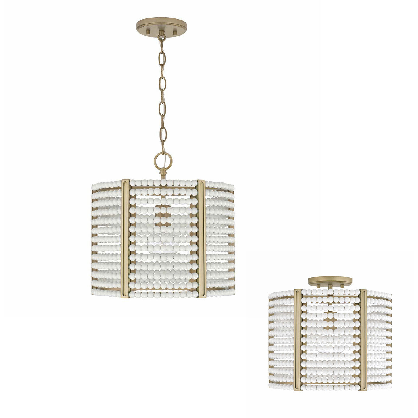 Brynn 1 Light 14.25 inch Aged Brass Painted Semi-Flush Mount Ceiling Light, Convertible Dual Mount