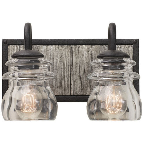 Bainbridge 2 Light 12 inch Black Iron Bath Vanity Wall Light