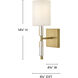 Anika 1 Light 6.25 inch Lacquered Brass Bath Sconce Wall Light