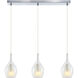 Jericho 3 Light 5.88 inch Chrome Pendant Ceiling Light