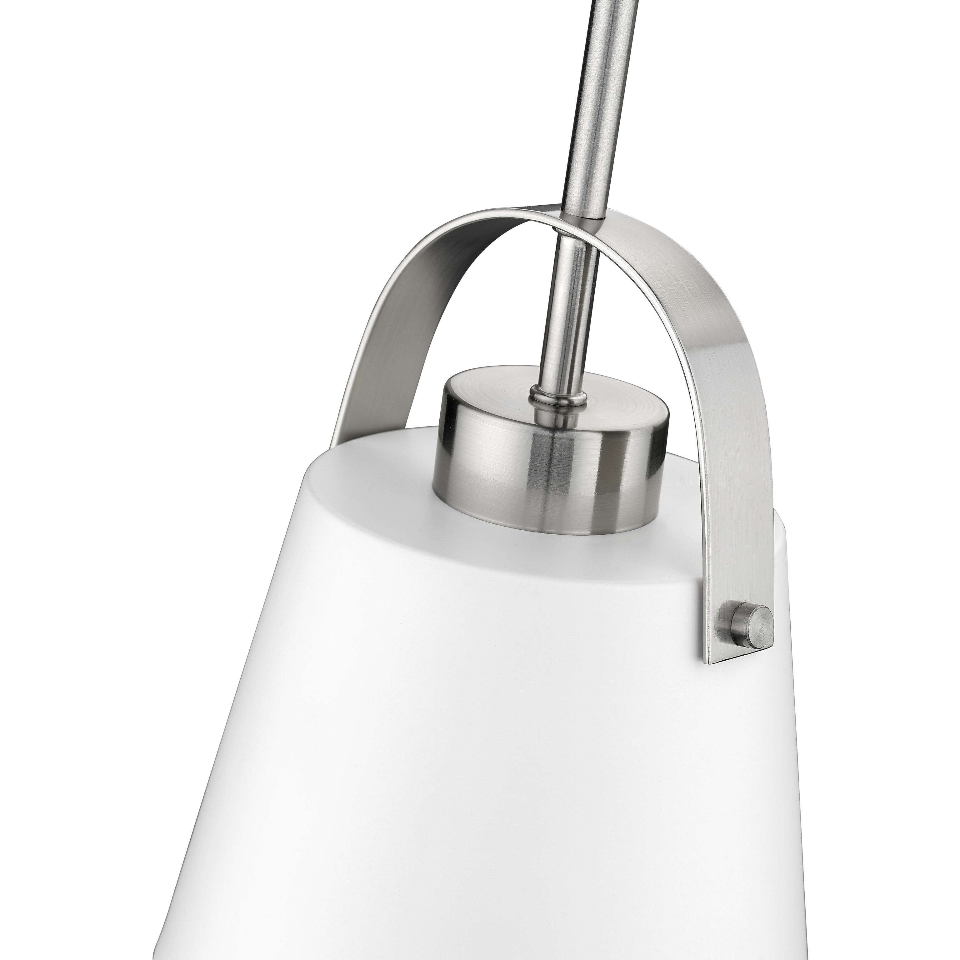 Z-Studio 1 Light 8 inch Matte White and Brushed Nickel Pendant Ceiling Light