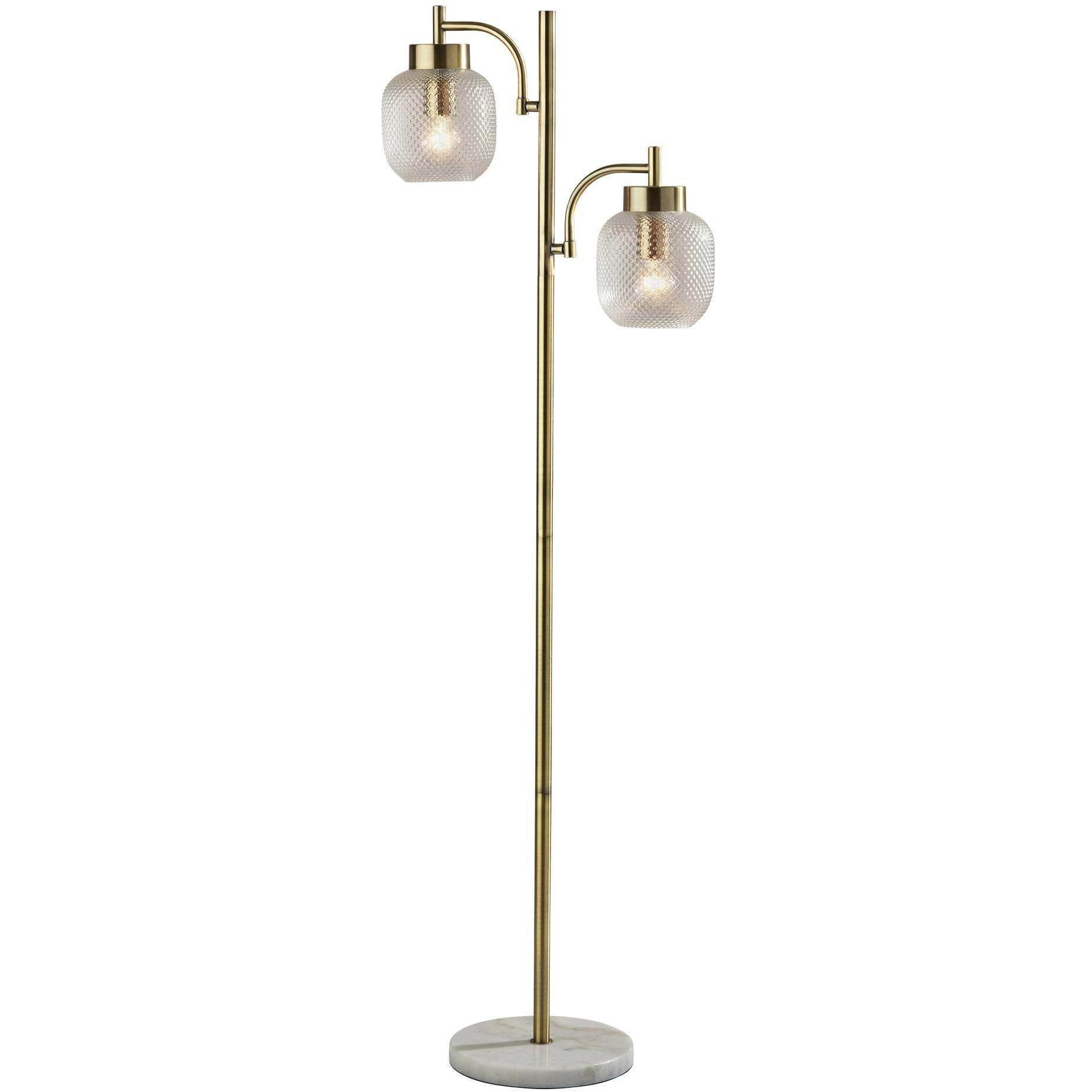 Natasha 62.25 inch 60.00 watt Antique Brass Floor Lamp Portable Light