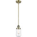 Franklin Restoration Dover LED 5 inch Antique Brass Mini Pendant Ceiling Light in Clear Glass, Franklin Restoration