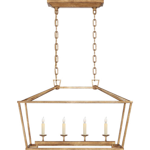 Chapman & Myers Darlana 4 Light 30 inch Gilded Iron Linear Lantern Pendant Ceiling Light, Small