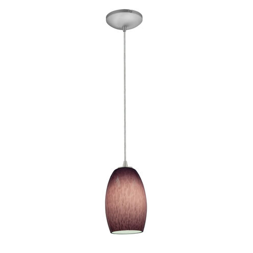 Chianti 1 Light 5 inch Brushed Steel Pendant Ceiling Light in Purple Cloud, Cord