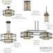 Soho LED 60.5 inch Coal And Soft Brass Island Light Ceiling Light