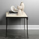 Nevado 26 X 26 inch Off White Leather & Black Forged Iron Side Table