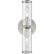 Revolve 2 Light 10.43 inch Clear Glass and Polished Nickel Bath Vanity Wall Light