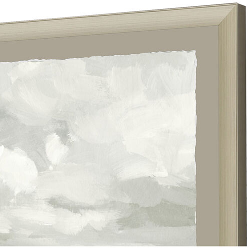 Gray Stone Sky Gray and White and Green Framed Art