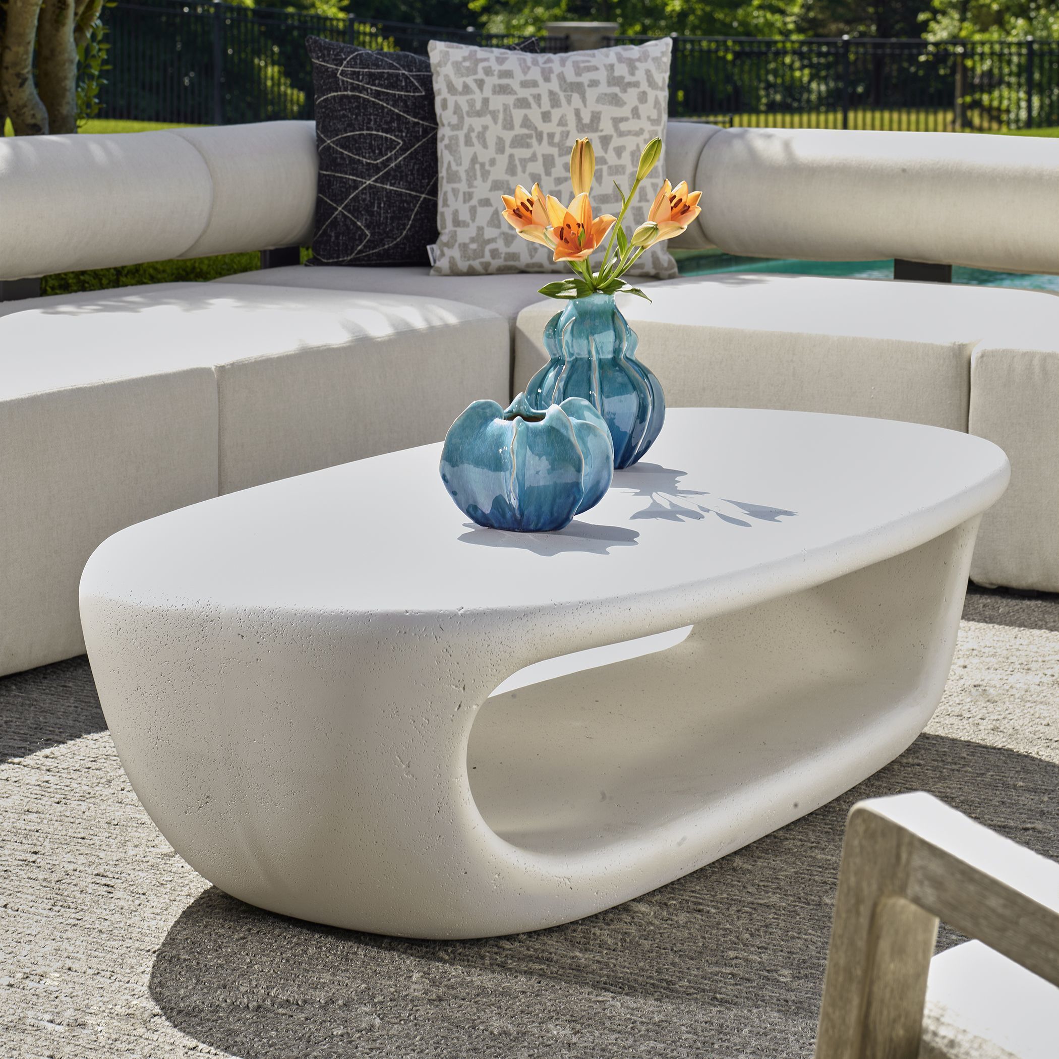 Leyton 60 X 16 inch Warm White Outdoor Coffee Table