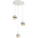 Cabochon LED 18.2 inch Salt White with White Marble Multi-Pendant Ceiling Light in 3000K LED, Amber
