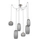 Vessel LED 15.2 inch Metallic Beige Silver Swag Multi-Pendant Ceiling Light in Smoke, 2700K LED