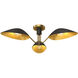 Alora Mood Oscar 3 Light 31.75 inch Aged Gold/Matte Black Semi-Flush Mount Ceiling Light in Aged Gold and Matte Black