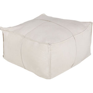 Solid Linen 13 inch Ivory Pouf, Rectangle
