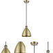 Ballston Dome LED 7.5 inch Antique Brass Mini Pendant Ceiling Light