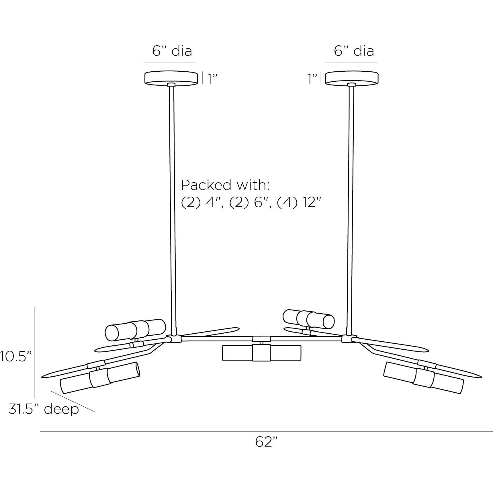 Travis 8 Light 62 inch English Bronze Linear Chandelier Ceiling Light
