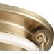Riley 2 Light 12 inch Satin Brass with White Flush Mount Ceiling Light