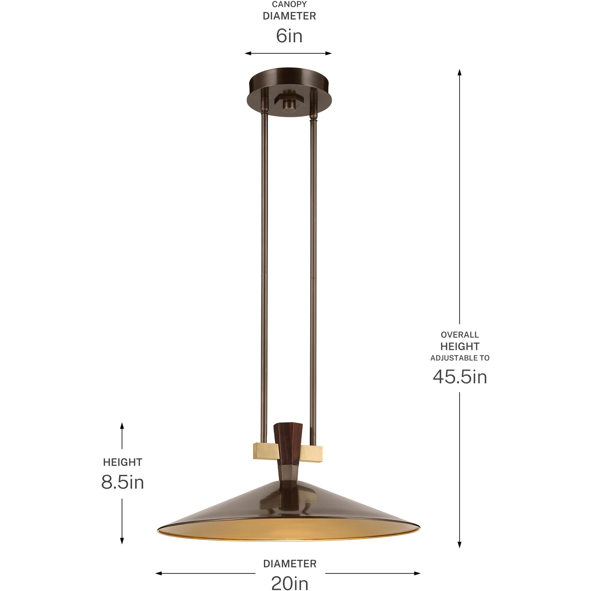 Tenon LED Lacquered Bronze Pendant Ceiling Light