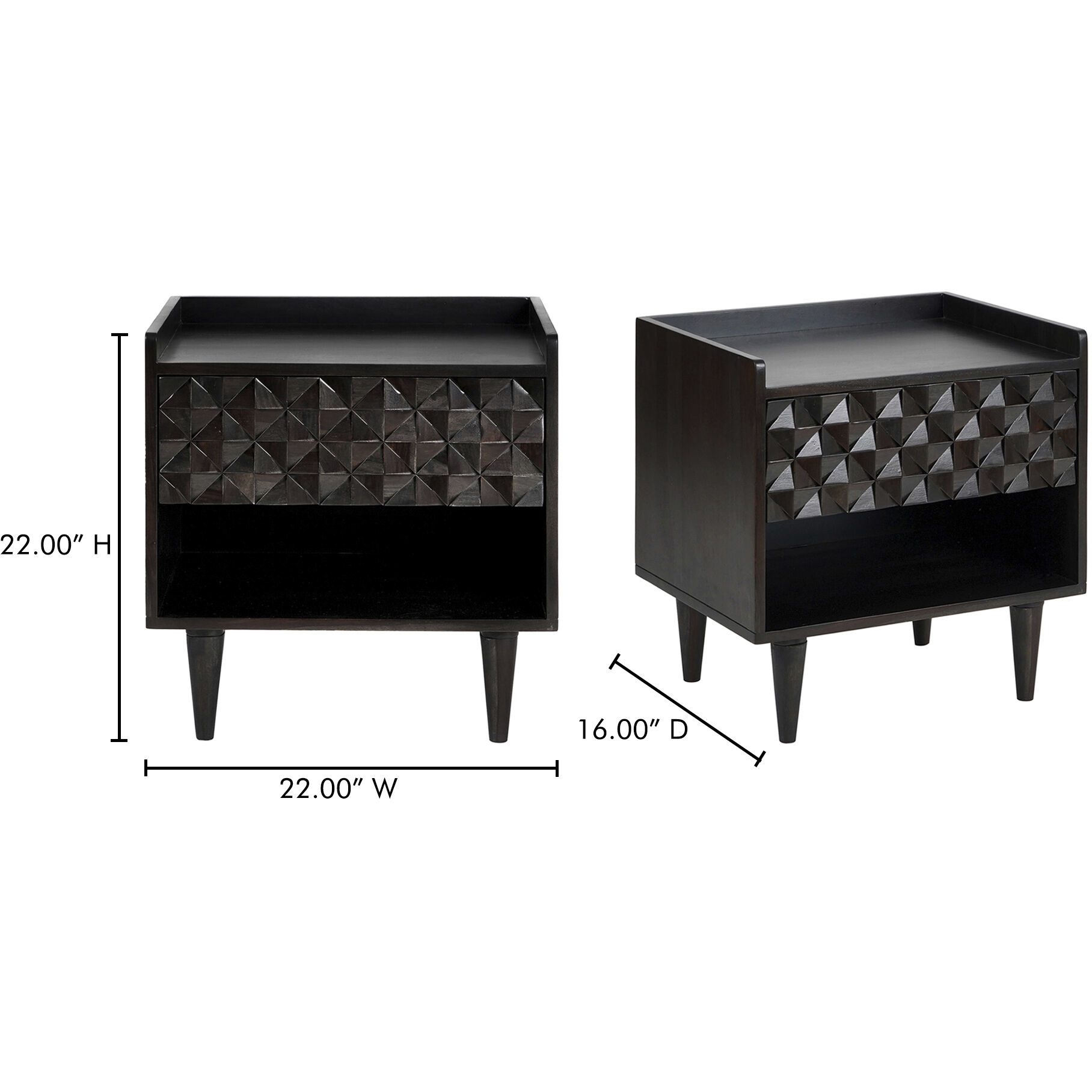 Pablo 22 X 22 inch Black Nightstand