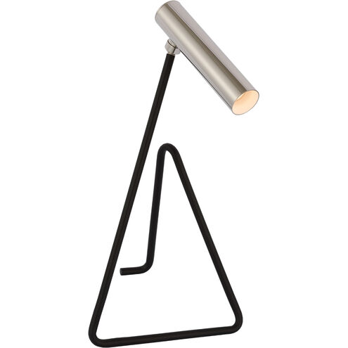 Kelly Wearstler Flesso 20.25 inch 12.00 watt Matte Black and Polished Nickel Desk Lamp Portable Light, Medium