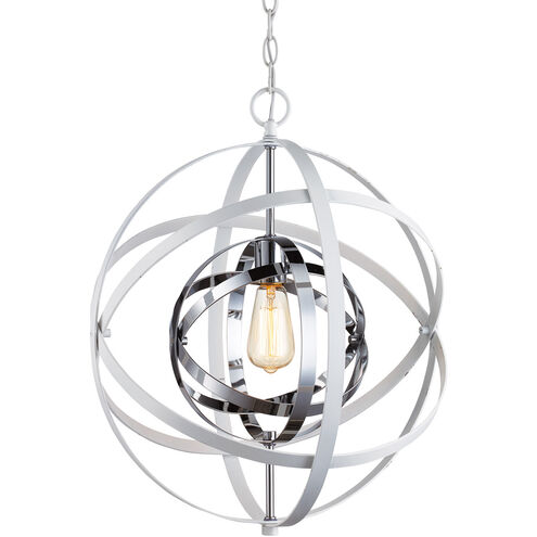 Monrovia 1 Light 18 inch White and Polished Chrome Pendant Ceiling Light