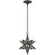 Chapman & Myers Moravian Star LED 11.5 inch Aged Iron Star Lantern Ceiling Light, Small