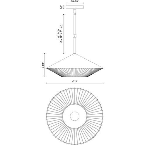 Alora Mood Daphne 1 Light 15 inch White and Brown Cotton Rope Pendant Ceiling Light