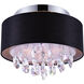 Dash 3 Light 14 inch Chrome Drum Shade Flush Mount Ceiling Light in Black