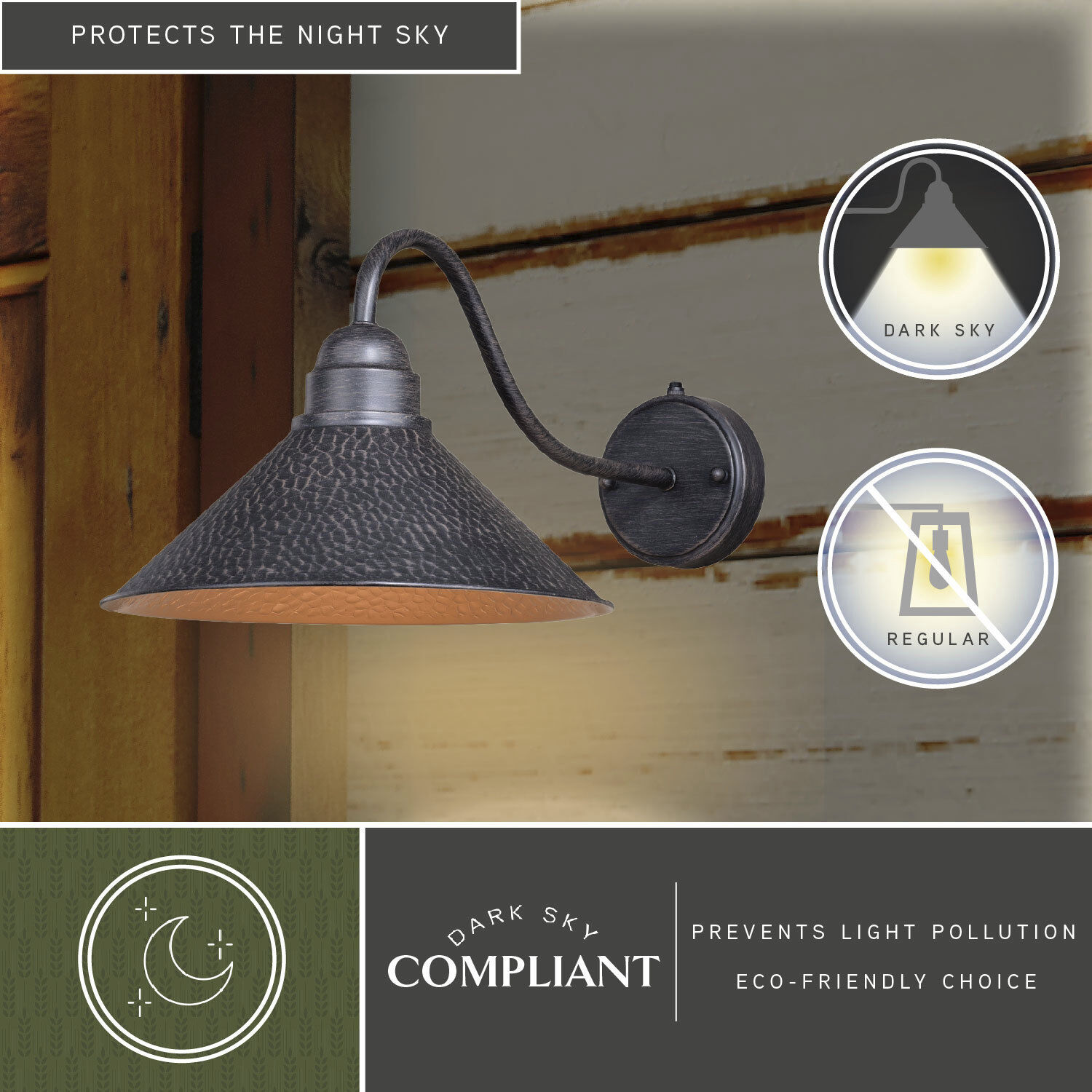 Outland LED 9.5 inch Aged Iron and Light Gold Outdoor Wall