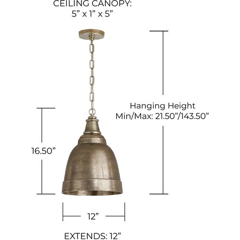 Sedona 1 Light 12 inch Oxidized Nickel Pendant Ceiling Light