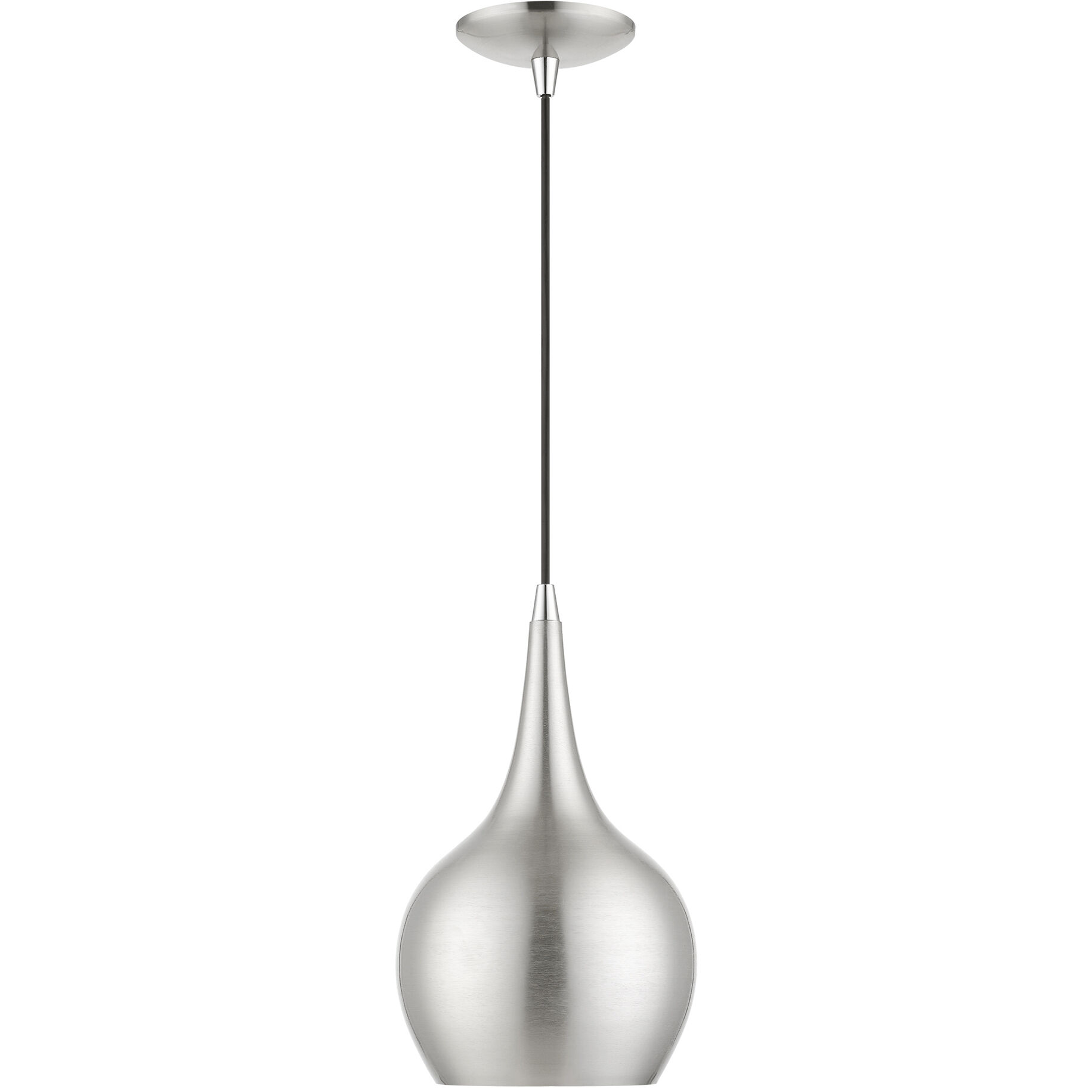 Andes 1 Light 8 inch Brushed Nickel with Polished Chrome Accents Mini Pendant Ceiling Light