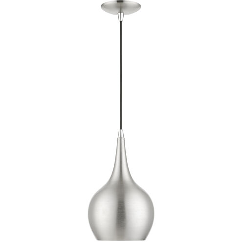 Andes 1 Light 8 inch Brushed Nickel with Polished Chrome Accents Mini Pendant Ceiling Light