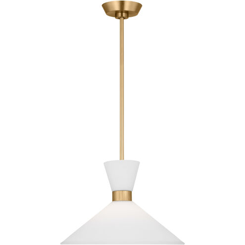 Drew & Jonathan Belcarra 1 Light 15 inch Satin Brass Pendant Ceiling Light