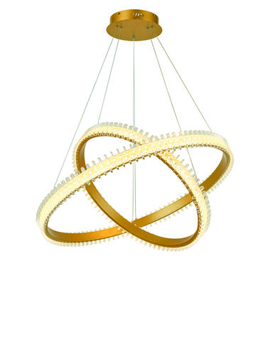 Fusion LED 32 inch Brushed Gold Foyer Chandelier Ceiling Light
