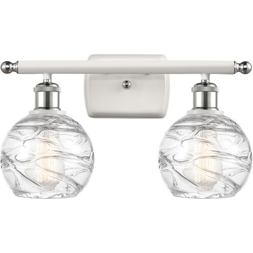 Ballston Small Deco Swirl 2 Light 16 inch White and Polished Chrome Bath Vanity Light Wall Light, Ballston