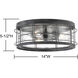Fletcher 3 Light 14.25 inch Oxidized Black Outdoor Flush Mount