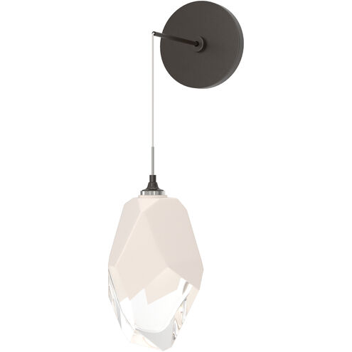 Chrysalis 1 Light 6.1 inch Oil Rubbed Bronze Sconce Wall Light in White Crystal, Large