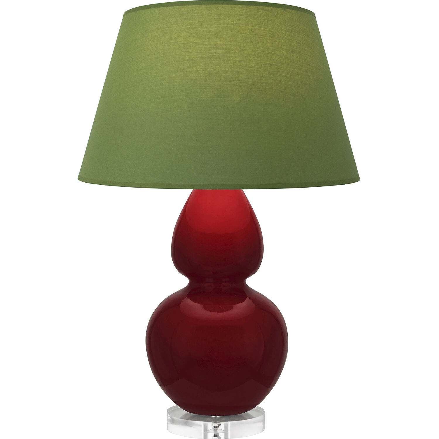Double Gourd 30 inch 150 watt Sangria Glazed Ceramic with Lucite Base Table Lamp Portable Light in Tea Green with Taupe