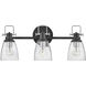 Easton 3 Light 24 inch Black with Chrome Vanity Light Wall Light in Black/Chrome