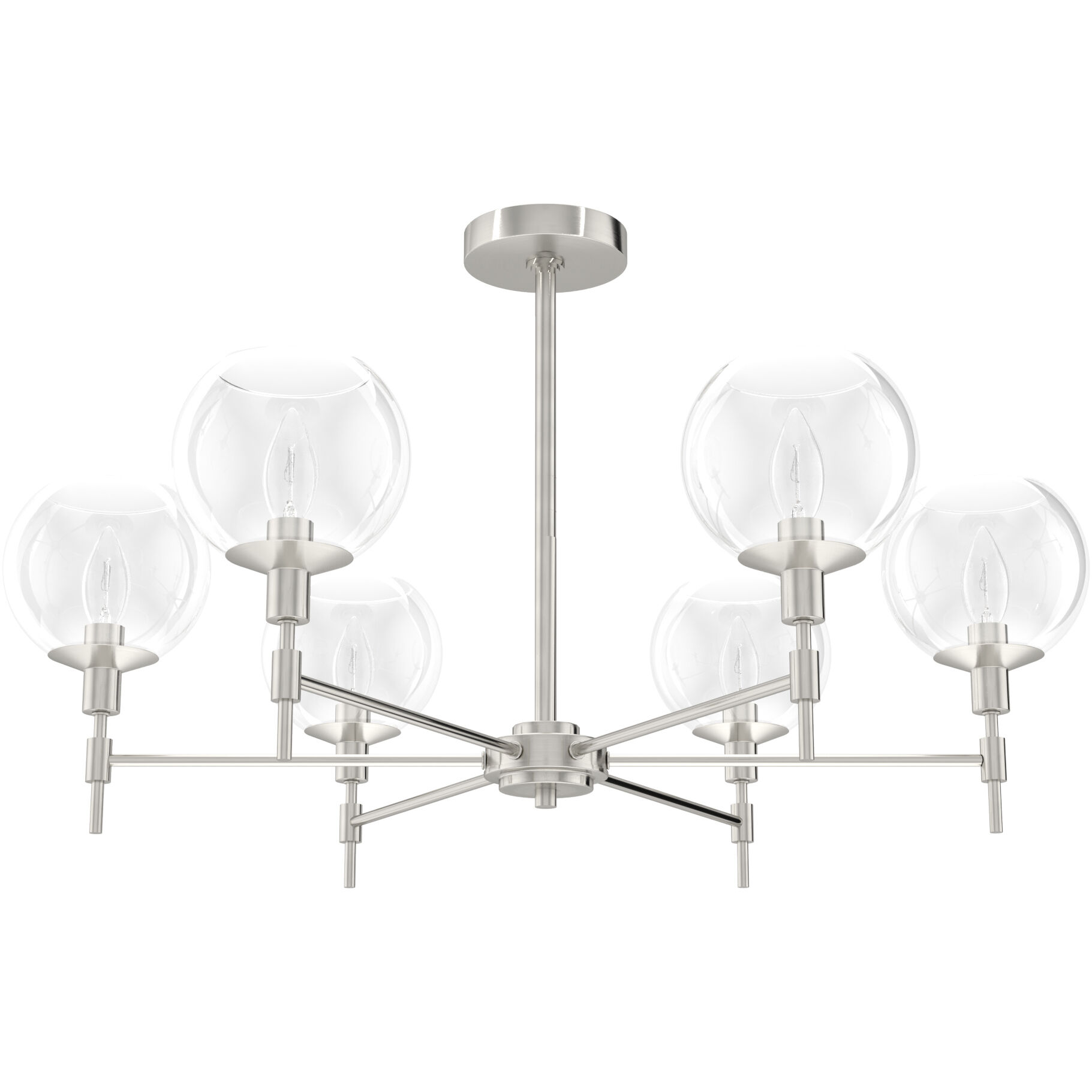 Xidane 6 Light 32 inch Brushed Nickel Chandelier Ceiling Light