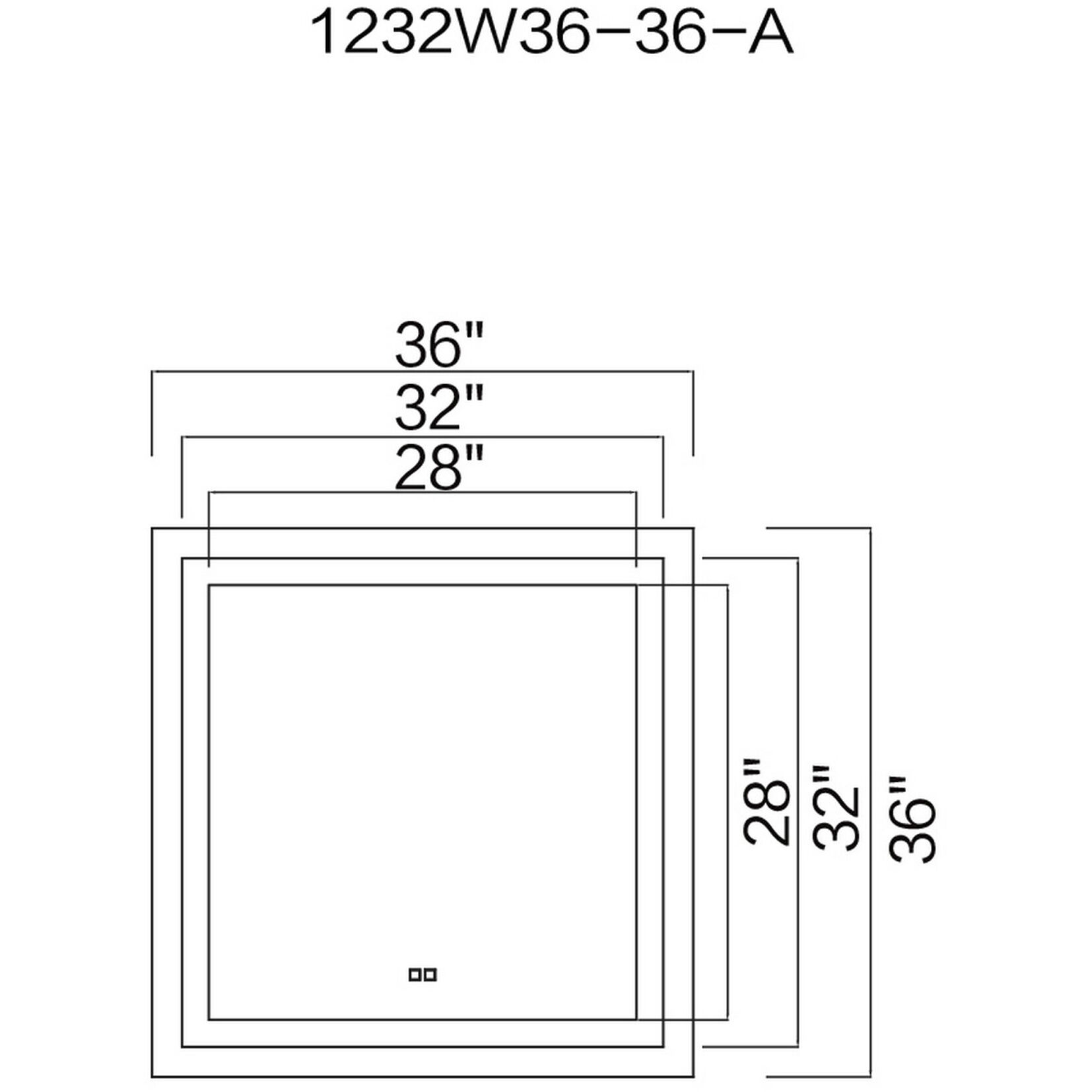 Abril 36 X 35.5 inch Matte White Mirror, Square