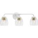 Quillan 3 Light 23.87 inch White Plaster Bathroom Vanity Light Wall Light