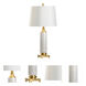 Town Square 27 inch 100 watt Natural White/Antique Brass Table Lamp Portable Light