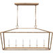 Chapman & Myers Darlana5 LED 54 inch Antique-Burnished Brass and Natural Rattan Linear Lantern Ceiling Light, Large