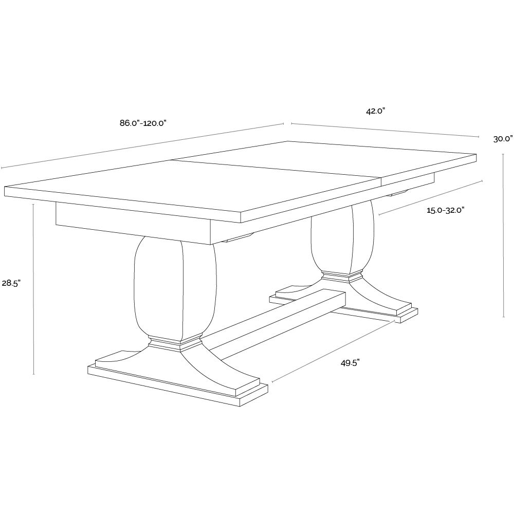 Rhaenyra 86 X 42 inch Sand Beige Extension Dining Table
