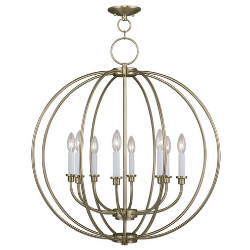 Milania 8 Light 28 inch Antique Brass Chandelier Ceiling Light