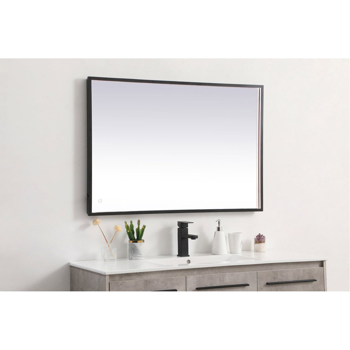 Pier 30 X 27 inch Black LED Mirror